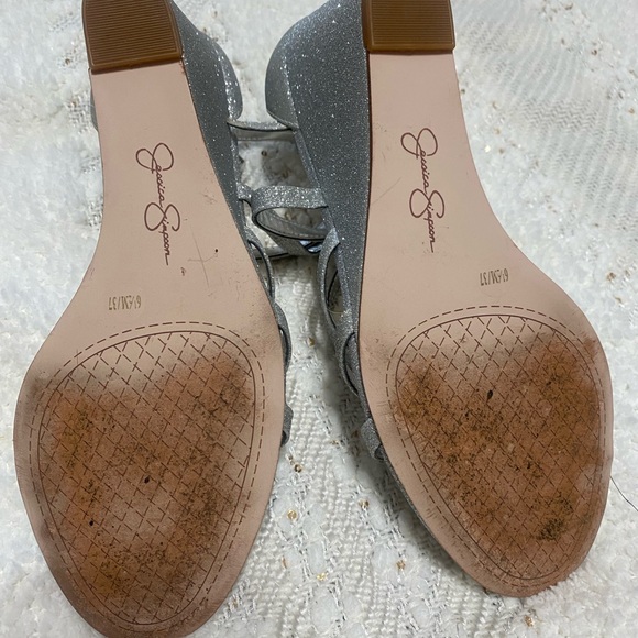 Silver wedge sandals - Picture 1 of 3